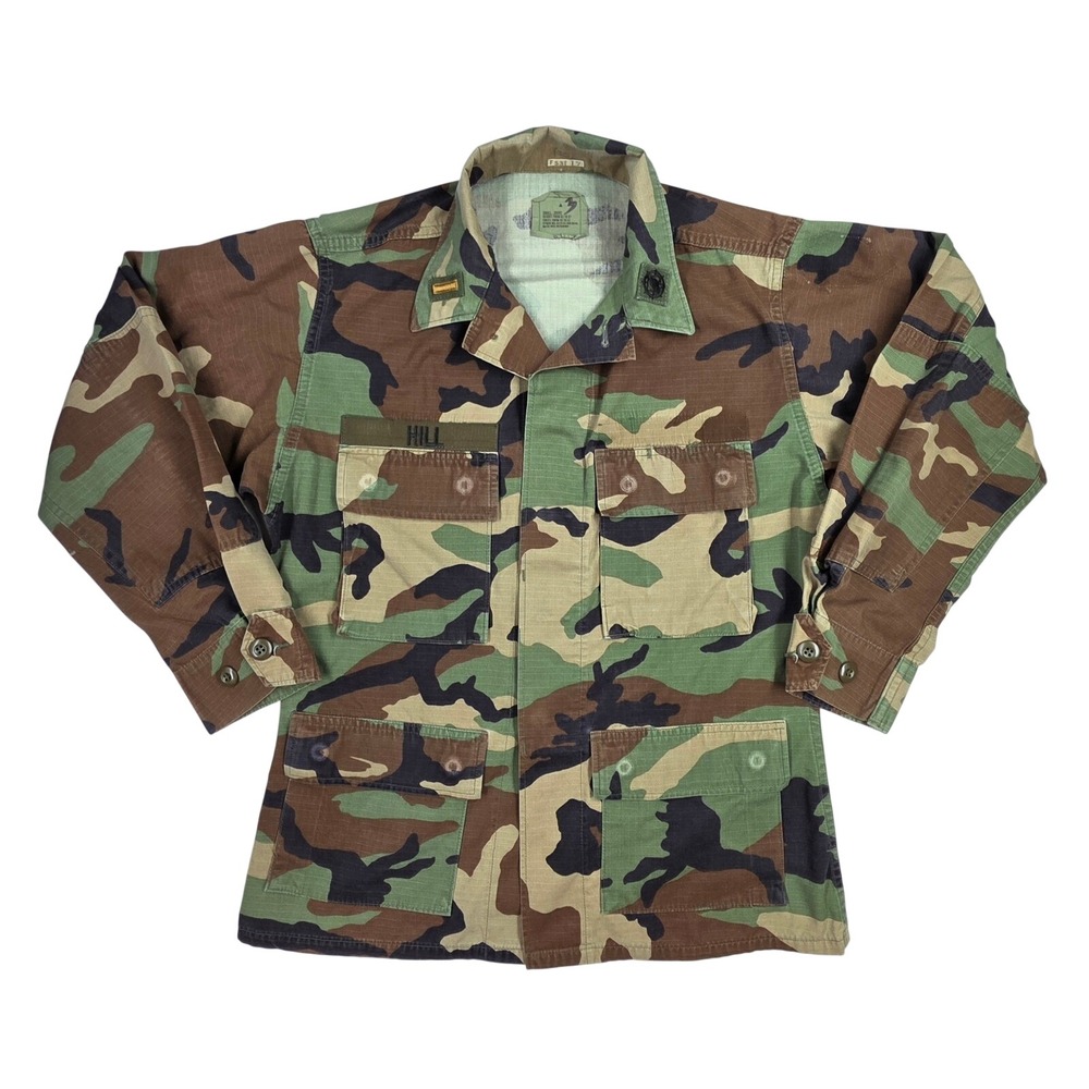 Vintage US Military Woodland Camo BDU Field Jacket Small Short Ripstop Hill